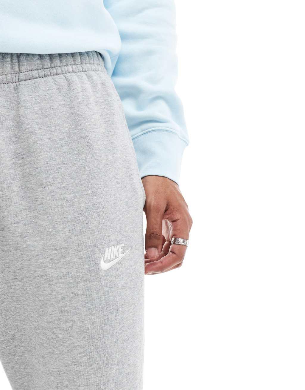 Nike Club open hem sweatpants in gray  Product Image