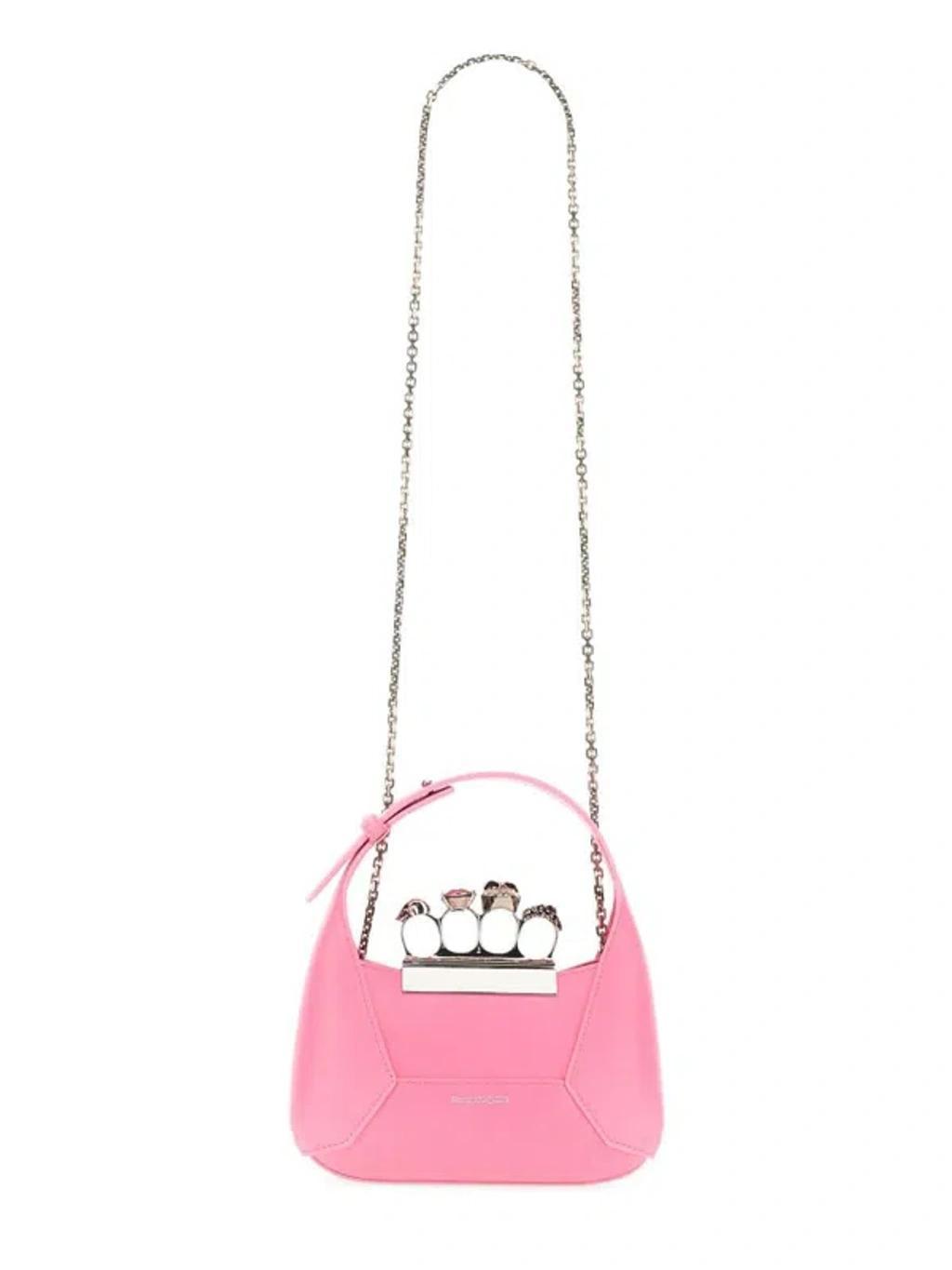 ALEXANDER MCQUEEN Jewelled Mini Hobo Bag In Pink Product Image