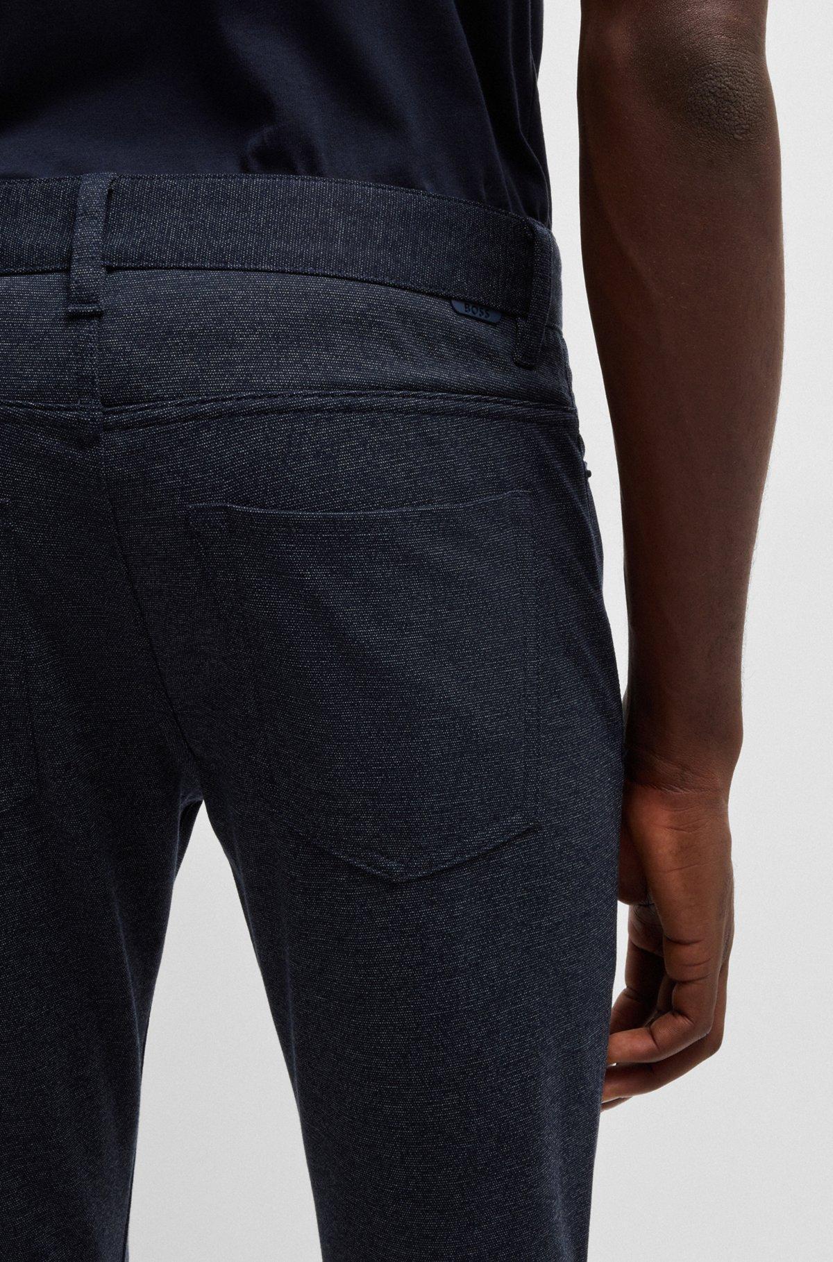 Delaware slim-fit trousers in two-tone stretch jersey Product Image
