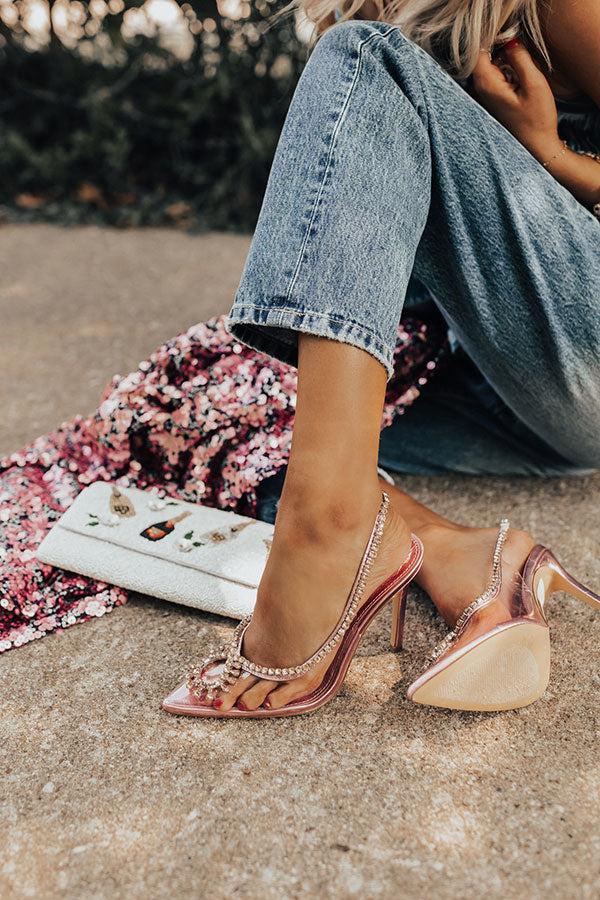 The Anastasia Rhinestone Heel In Pink Product Image