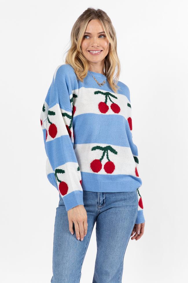 The Cherry On Top Blue Sweater Product Image