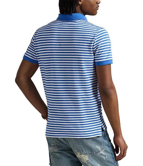 Polo Ralph Lauren Classic Fit Thin Striped Mesh Short Sleeve Polo Shirt Product Image