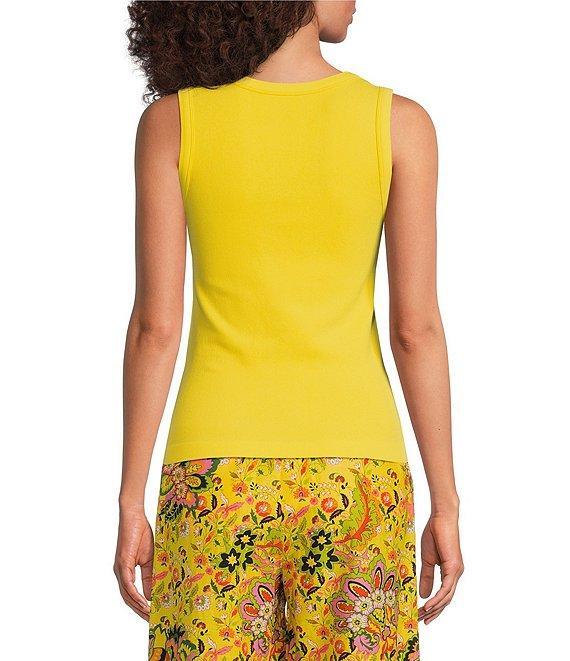 Gibson & Latimer Ribbed Knit Scoop Neck Sleeveless Tank Top Product Image