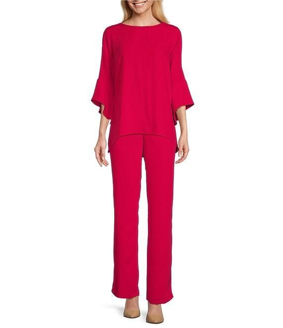 Caroline Rose Matte Crepe Pull-On Straight Leg Pants Product Image