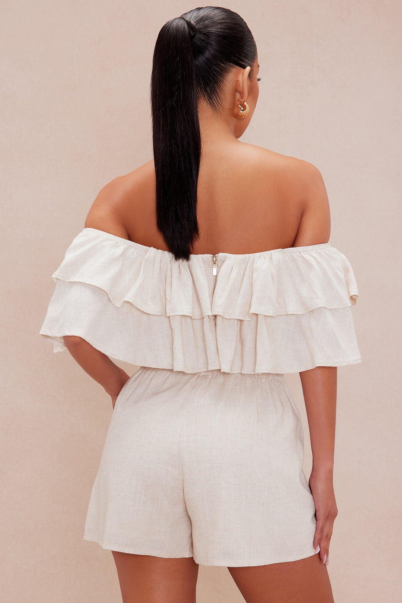 Alyssa Linen Short Set - Cream Product Image