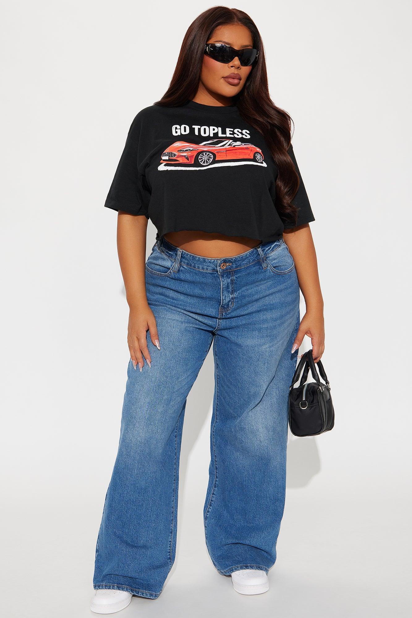Go Topless Cropped Tee - Black Product Image