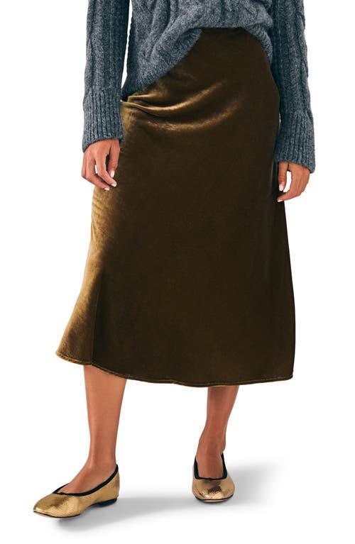 Faherty Stretch Silk Velvet Ina Skirt (Breen) Women's Skirt Product Image