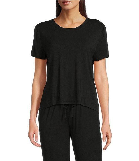 Half Moon by Modern Movement Jersey Knit Short Sleeve Round Neck Coordinating High-Low Hem Lounge Top Product Image