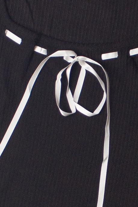 Long Sleeve Ribbon Bow Top Product Image