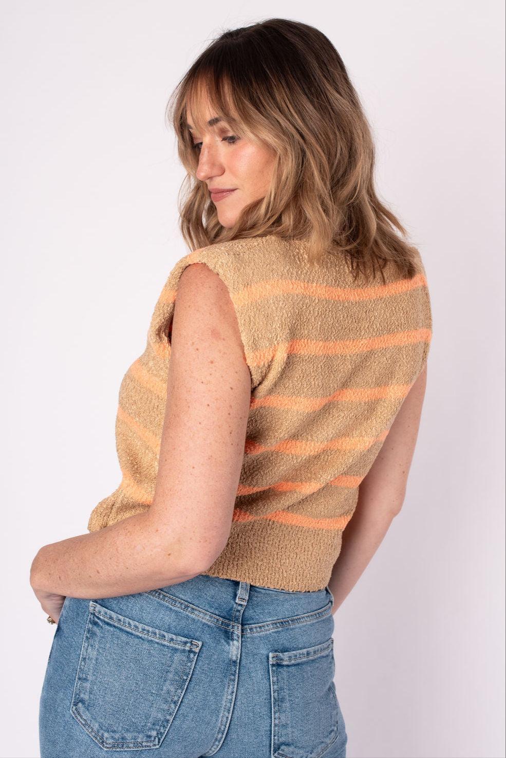Modern Day Striped Knit Top Product Image