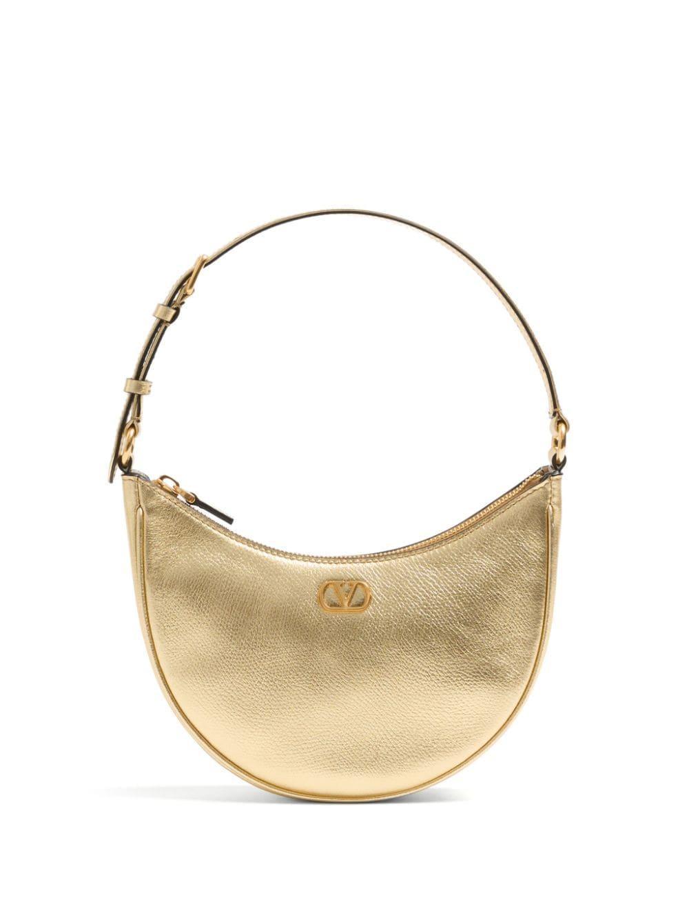 VALENTINO GARAVANI Logo-plaque Leather Mini Bag In Antique Brass Product Image