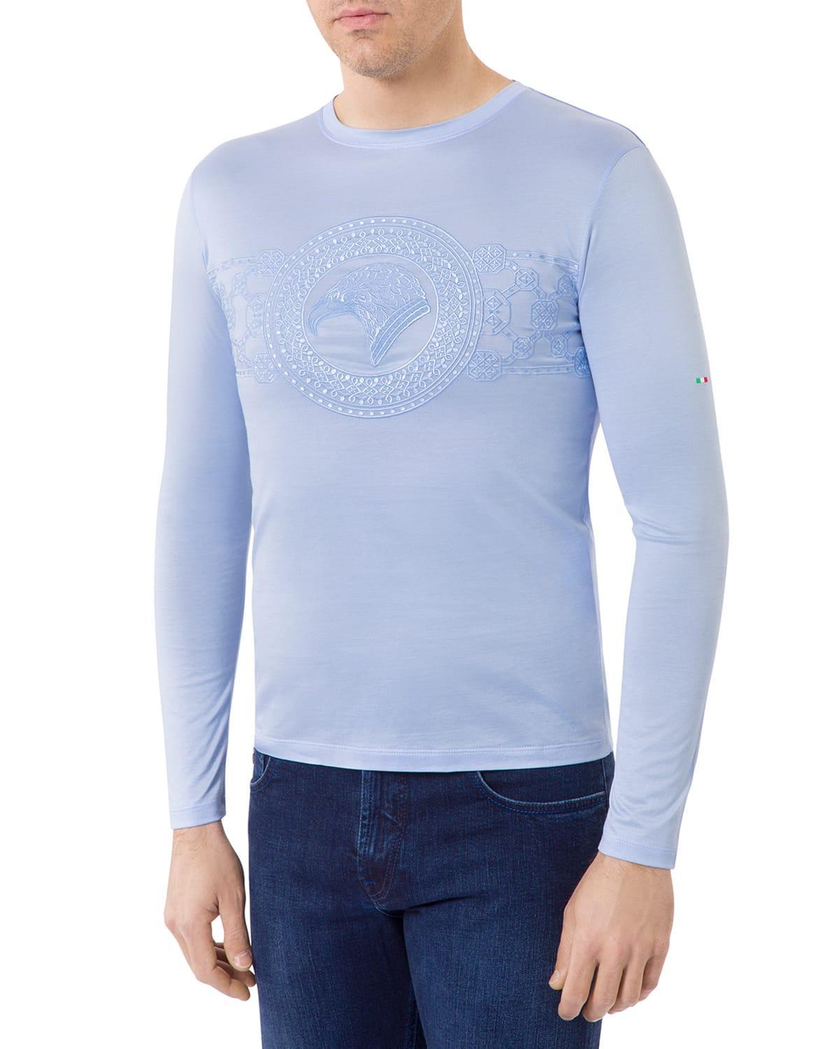 Mens Eagle Embroidered Long-Sleeve T-Shirt Product Image