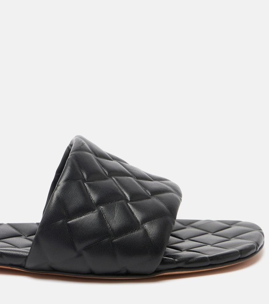 BOTTEGA VENETA Army Quilted Leather Slides In Black Product Image