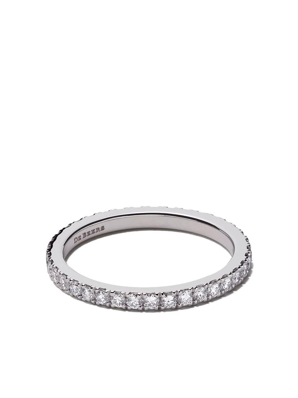 DE BEERS Platinum Channel-set Half Eternity Diamond Band Ring Product Image