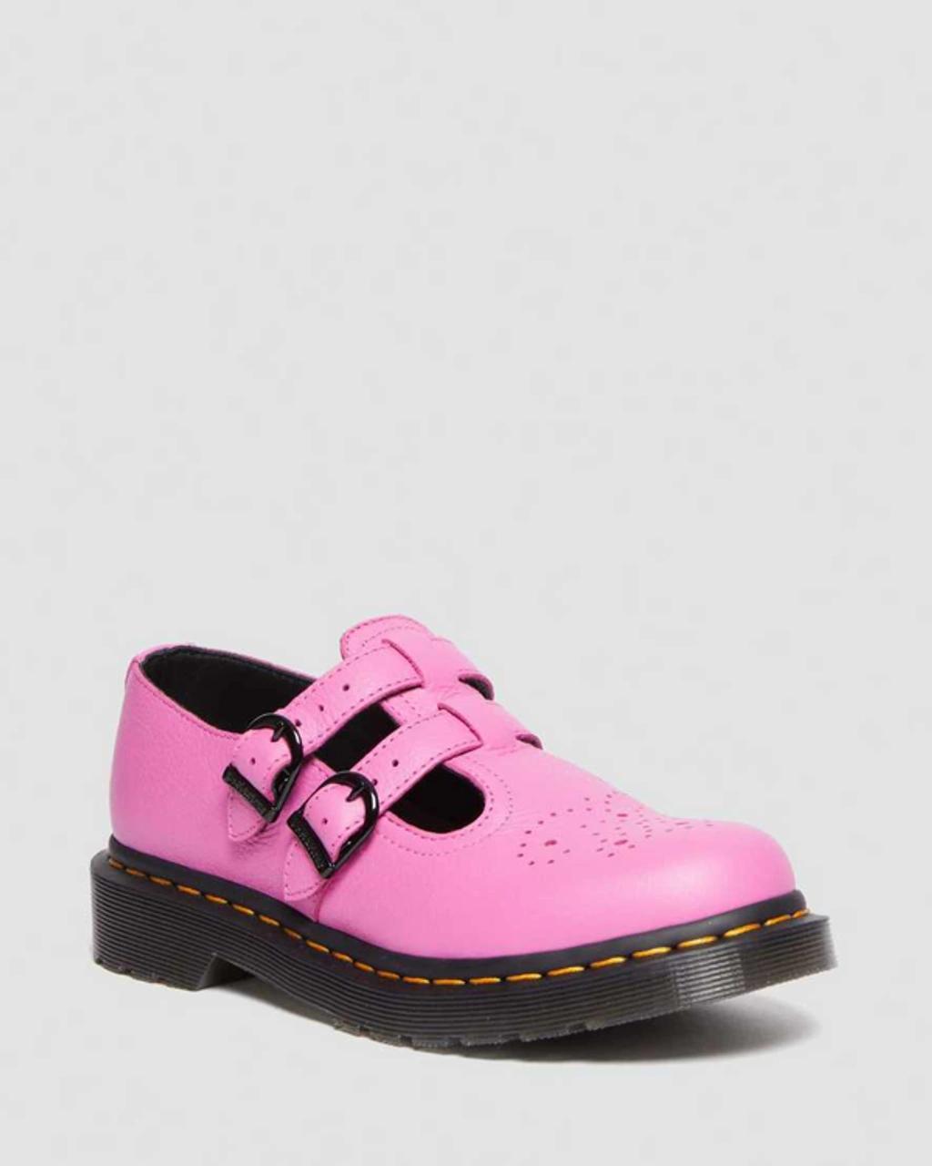 DR. MARTENS' 8065 Virginia Leather Mary Jane Shoes In Pink Product Image