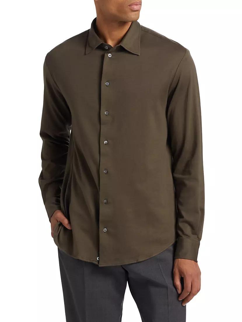 Melange Solid Cotton Shirt Product Image