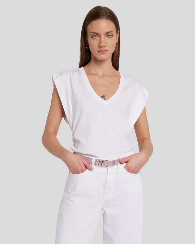 Ruched Sleeveless Tee Product Image