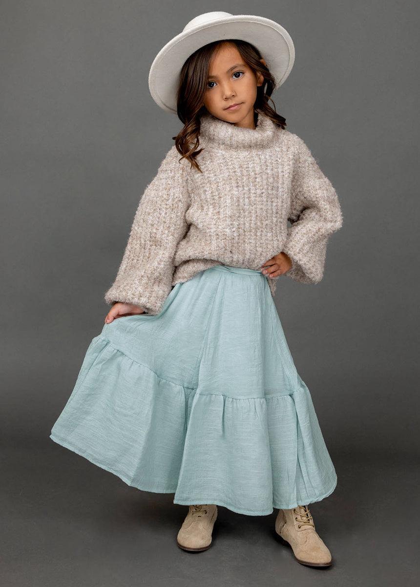 Annabel Skirt in Blue Smoke Girls Product Image