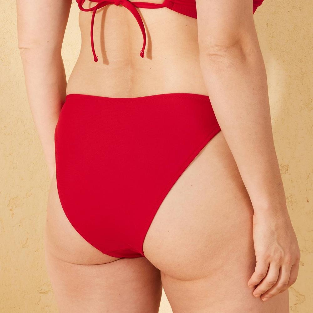 Womens Ring Detail High Leg Extra Cheeky Bikini Bottom - Shade & Shore Red XL Product Image