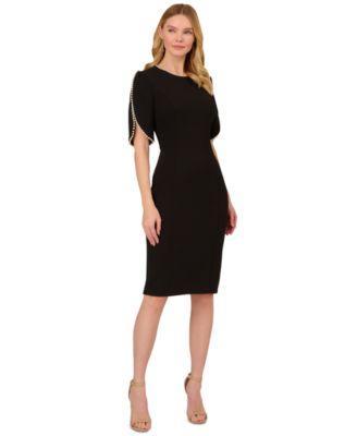 Adrianna Papell Knit Crepe Pearl Midi Dress Women's Dress Product Image