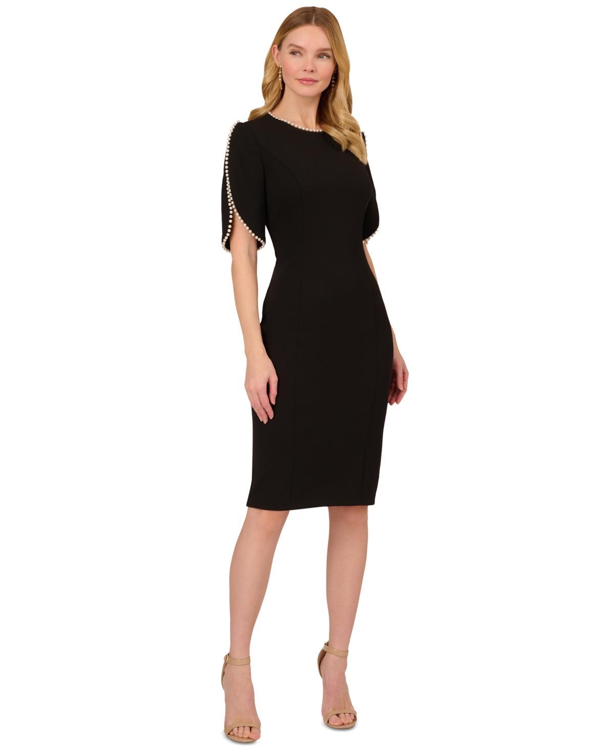 Adrianna Papell Knit Crepe Pearl Midi Dress Women's Dress Product Image