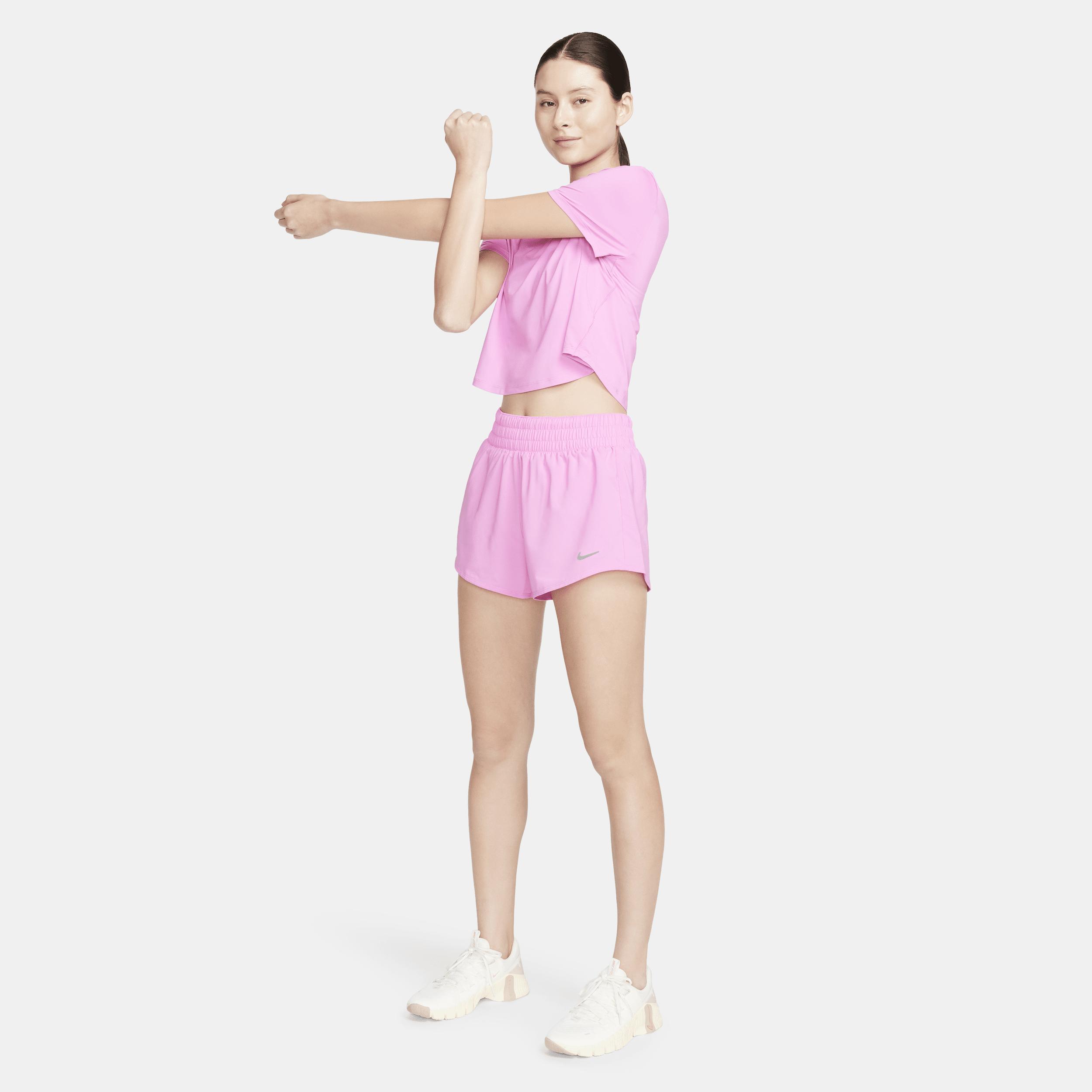 Nike Women's One Dri-FIT Mid-Rise 3" Brief-Lined Shorts Product Image