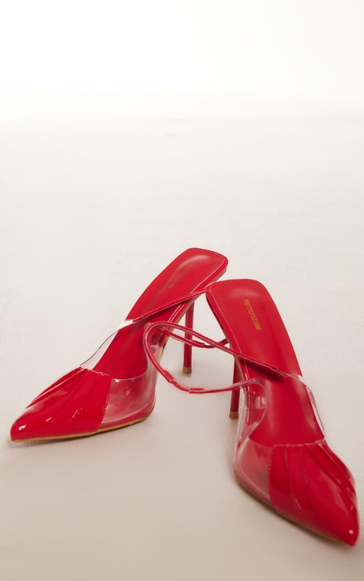 Red Point Capped Toe Sling Back Heeled Courts Product Image