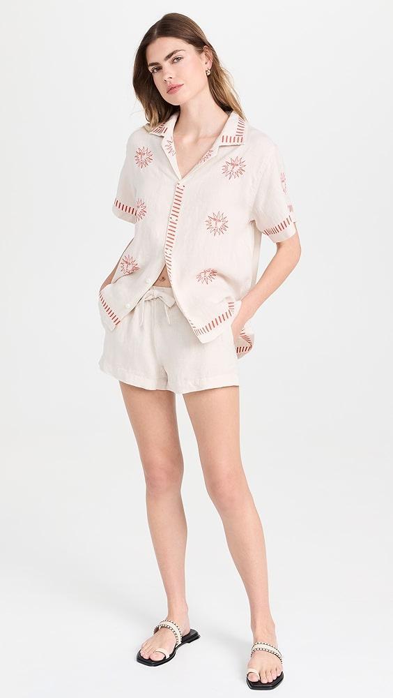 Desmond & Dempsey Embroidered Cuban Set | Shopbop Product Image