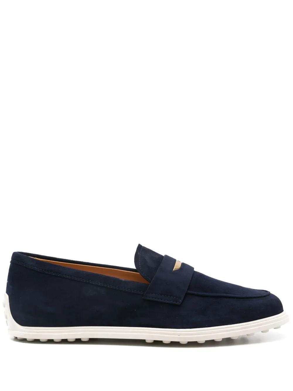 TOD'S Suede Loafers In Blue Product Image