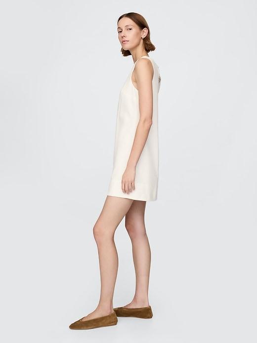 Linen-Blend Mini Shift Dress Product Image