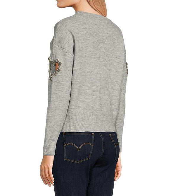 Evolutionary Long Sleeve Heart Cut-Out Pullover Sweater Product Image