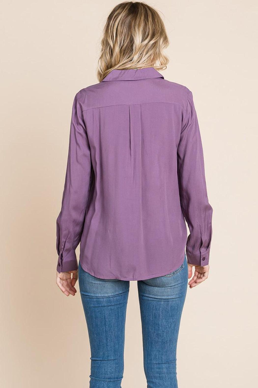 V Neck Front Zip Up Long Sleeve Top Female Product Image