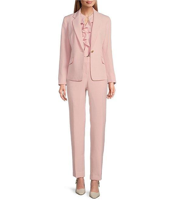 Kasper Ruffle Split V-neck Sleeveless Blouse Product Image