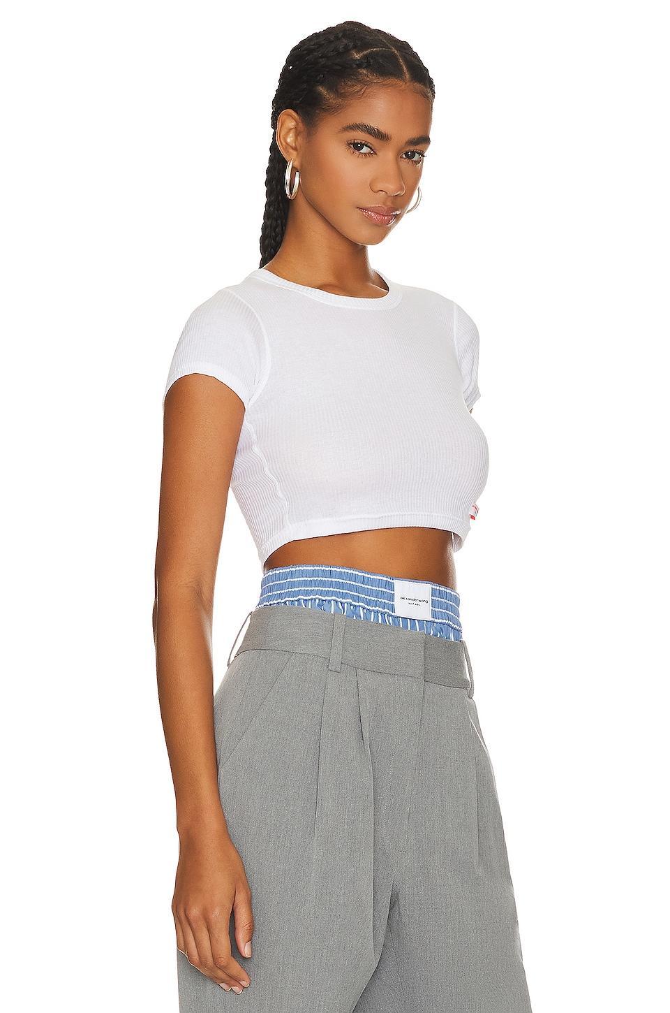 Cropped Short Sleeve Crewneck Tee Alexander Wang Product Image