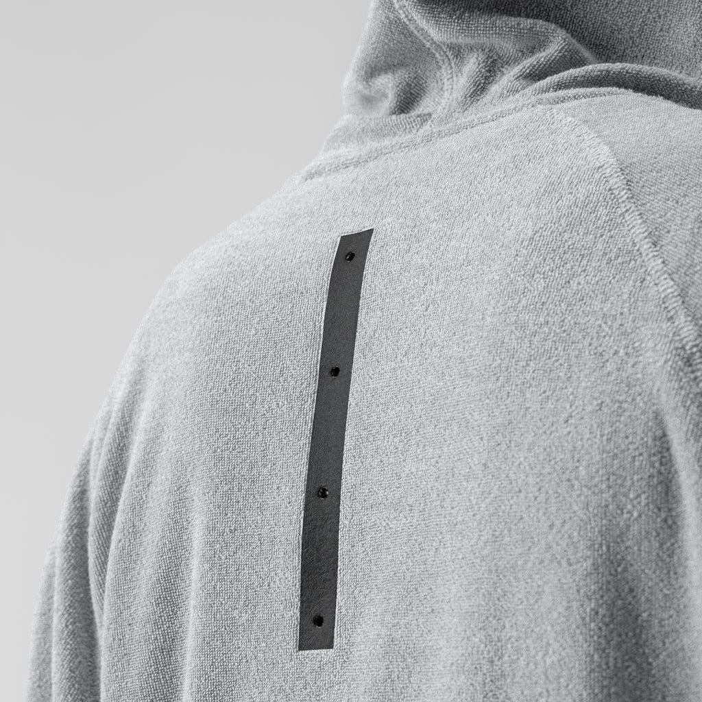 1054. Towel Terry Reversible Hoodie - Heather Grey Product Image