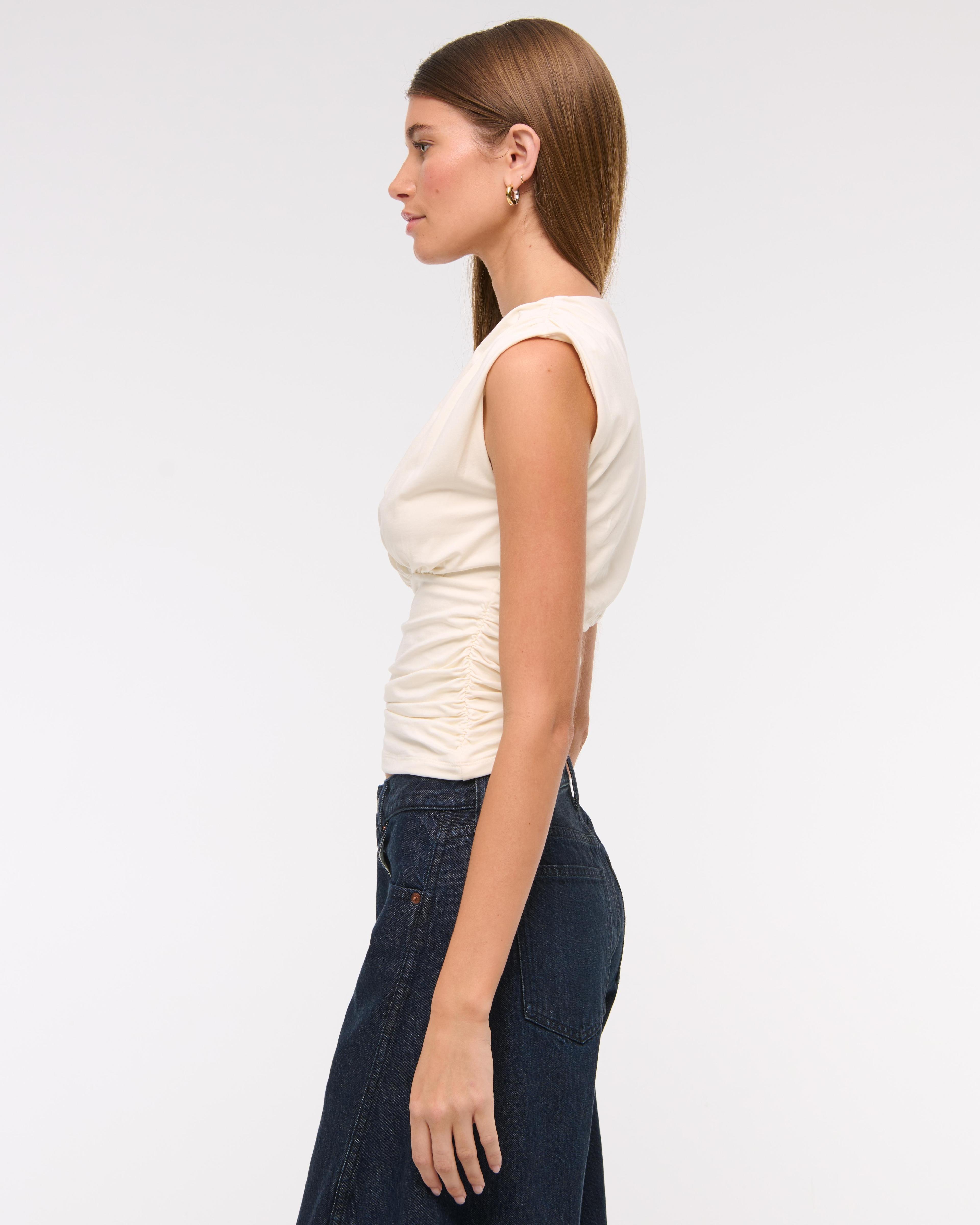 Ruched V-Neck Top Product Image