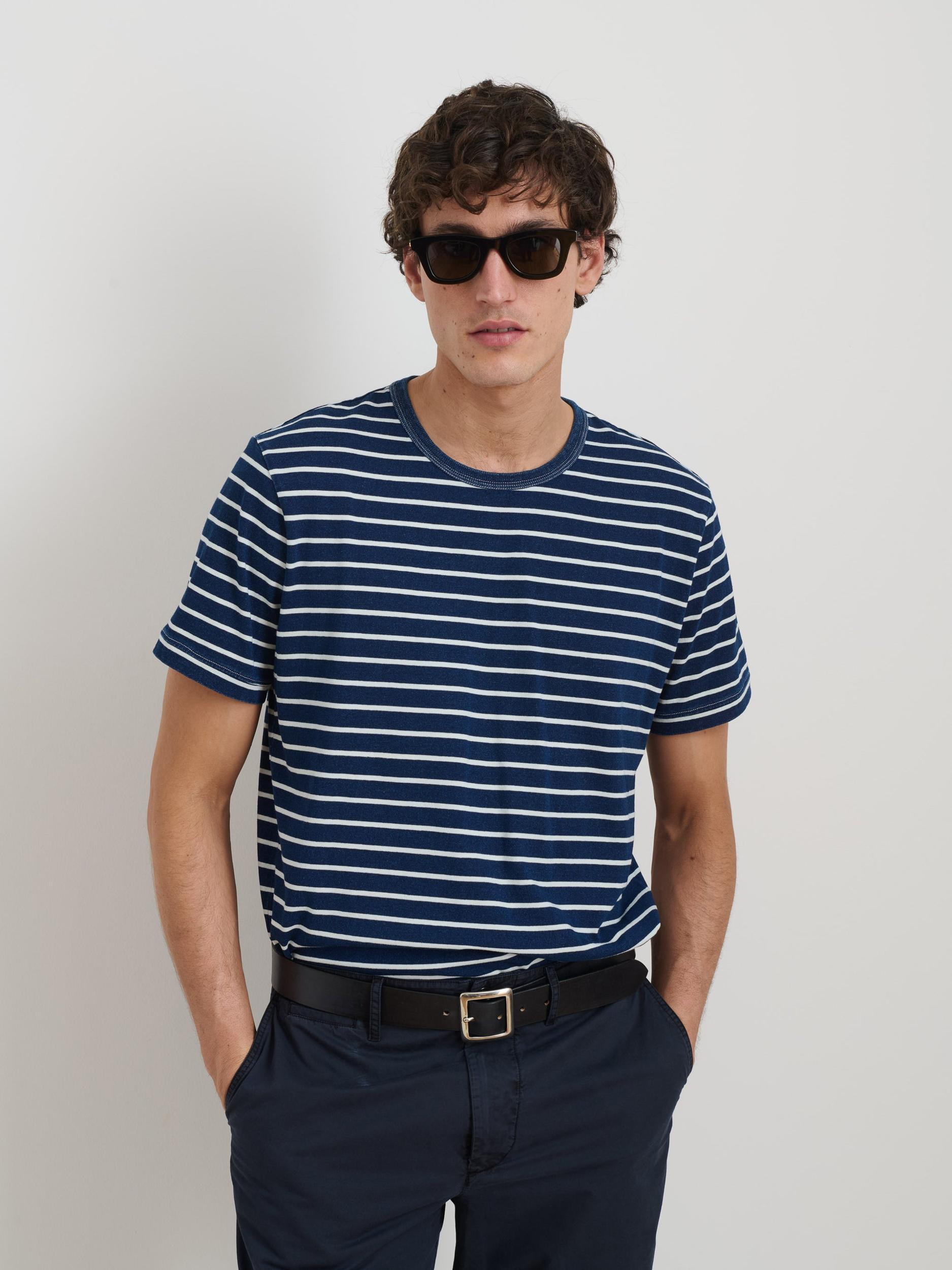 Lucas Polo In Indigo Stripe Product Image