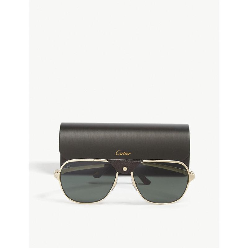 CARTIER Ct0165s Sunglasses In Gold Product Image