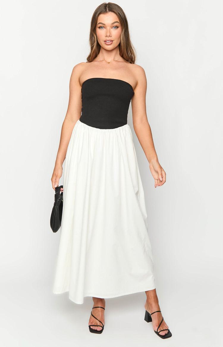 Wakerley Black Contrast Strapless Maxi Dress Product Image