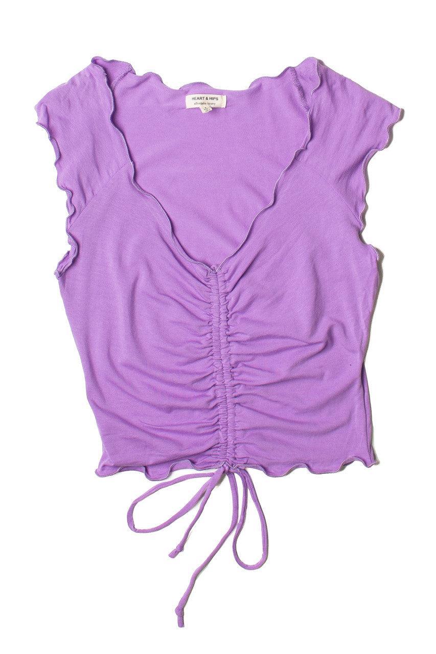 Amethyst Purple Center Ruched Tee Product Image