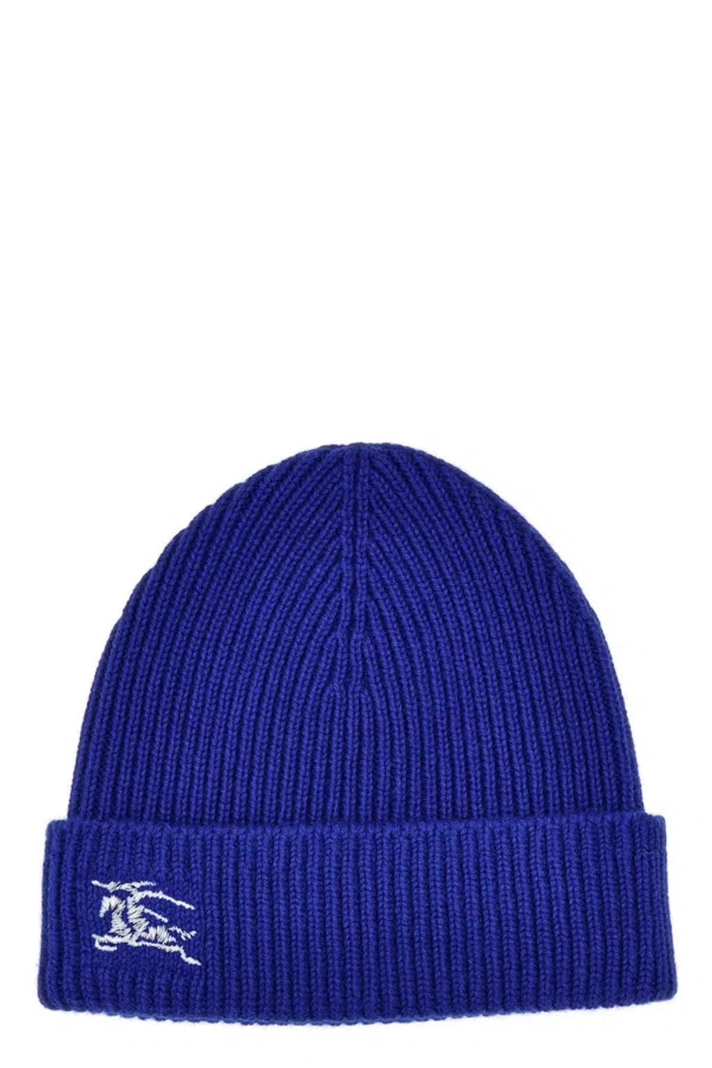 BURBERRY Women 'equestrian Knight Design' Beanie In Blue Product Image