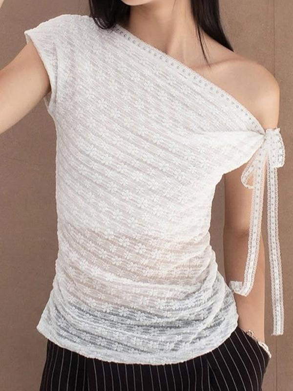 Tie Lace Short Sleeve Tee Product Image