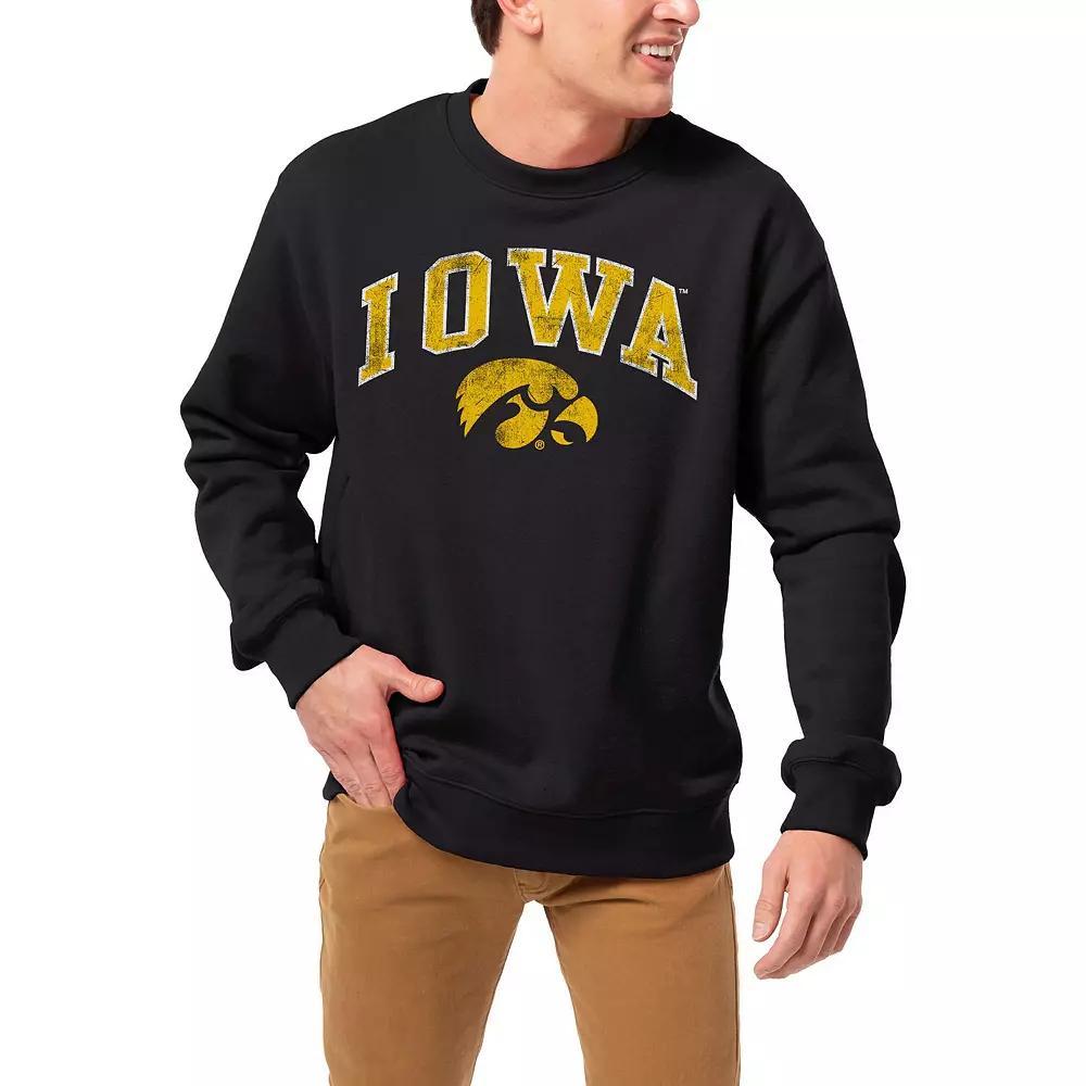 Men's League Collegiate Wear Black Iowa Hawkeyes 1965 Arch Essential Pullover Sweatshirt, Size: Medium Product Image