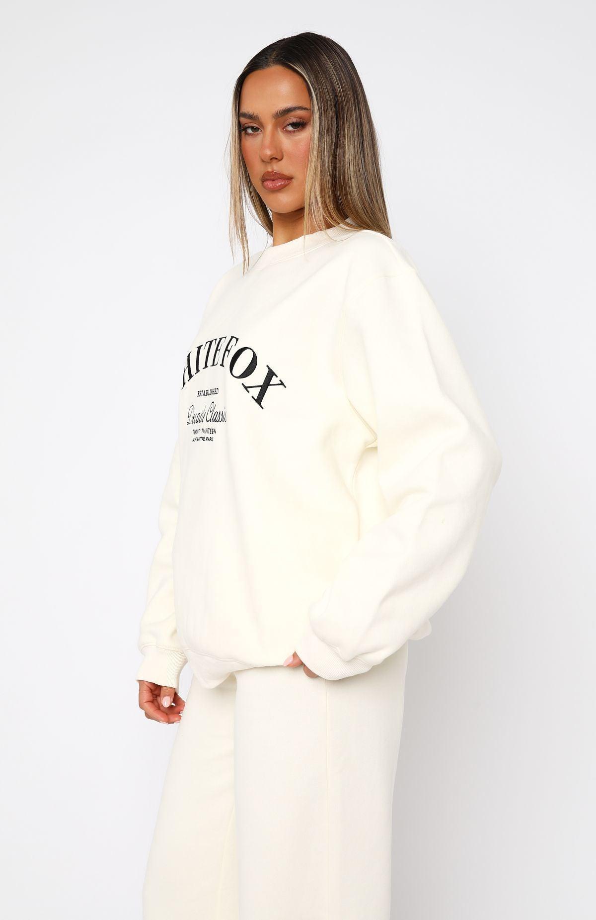 Decade Classics Essential Oversized Sweater Cream Product Image