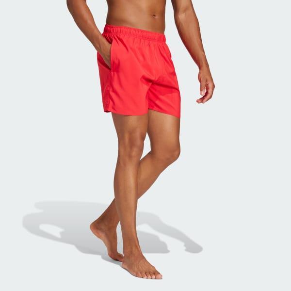 adidas Solid CLX Short-Length Swim Shorts Pure Ruby M Mens Product Image