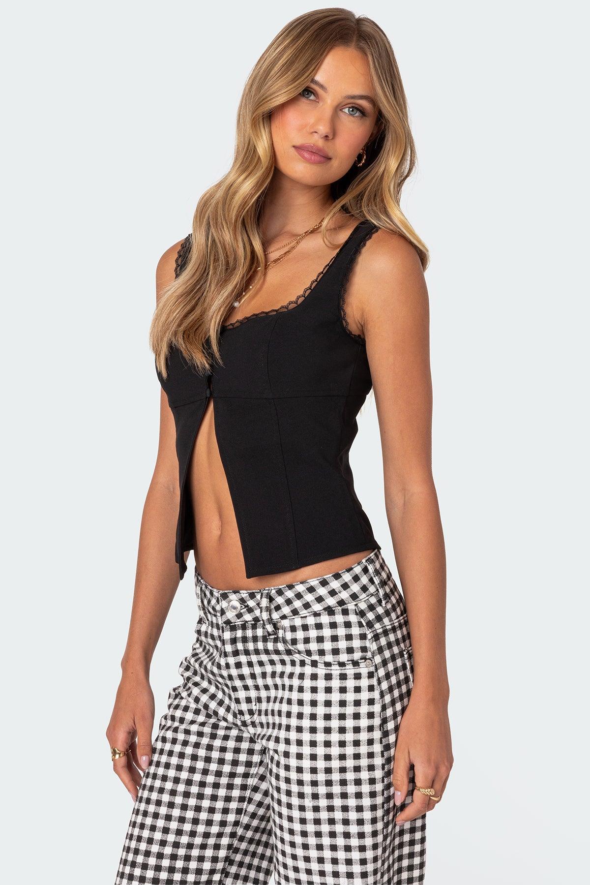 Odette Split Front Tailored Top Product Image