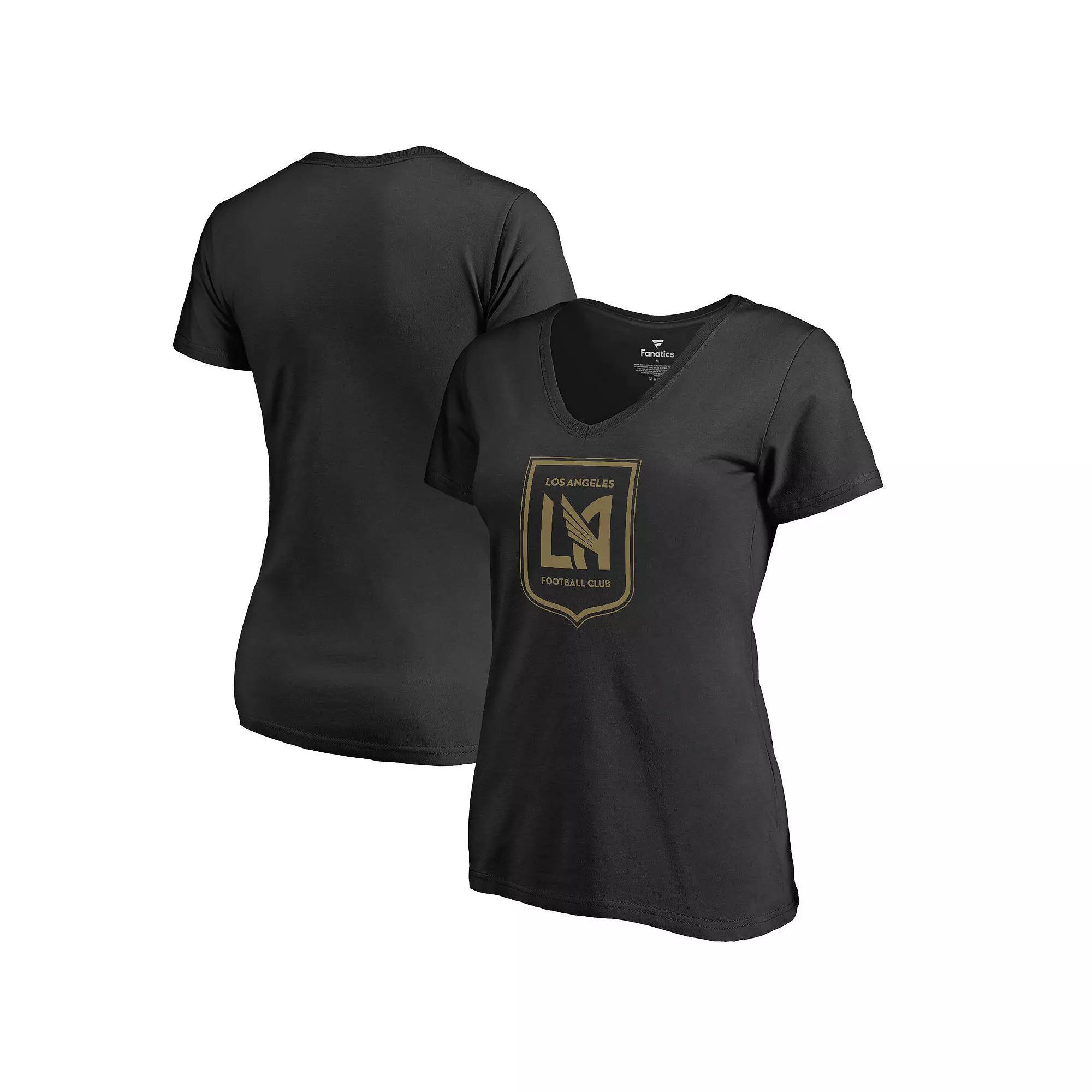 Women's Fanatics Branded Black LAFC Logo Primary V-Neck T-Shirt,  Product Image