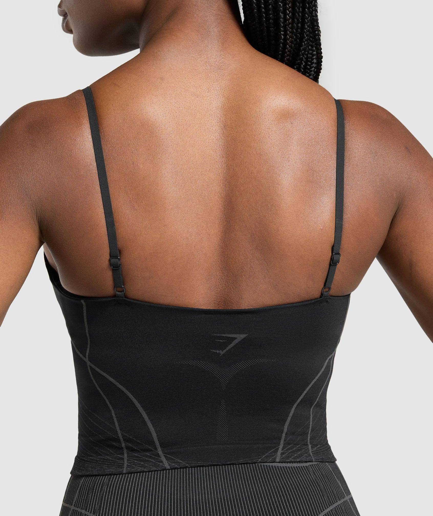 Gymshark Apex Seamless Midi Tank With Shelf - Black/Graphite Grey Female Product Image