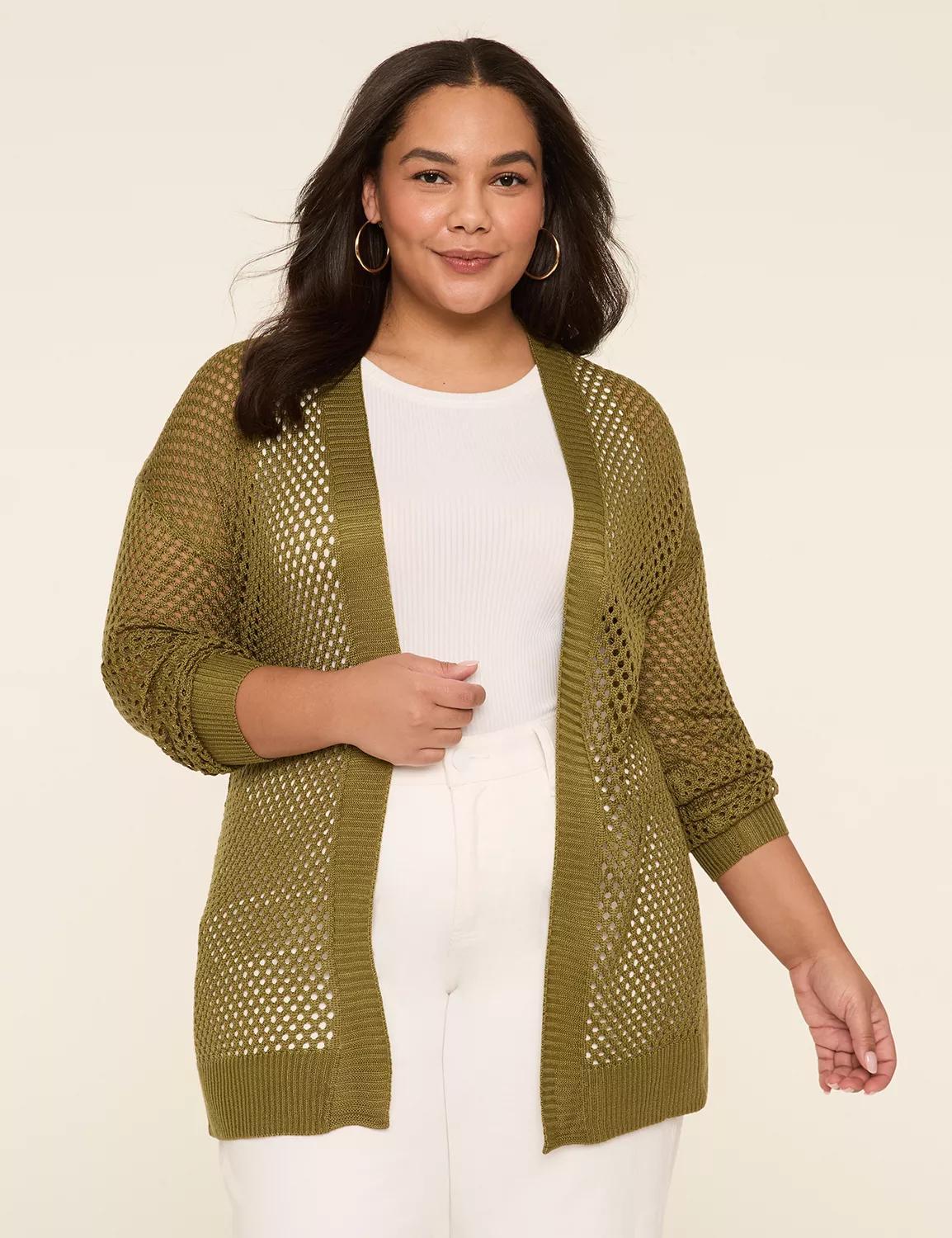 Open-Front Stitch Cardigan Product Image