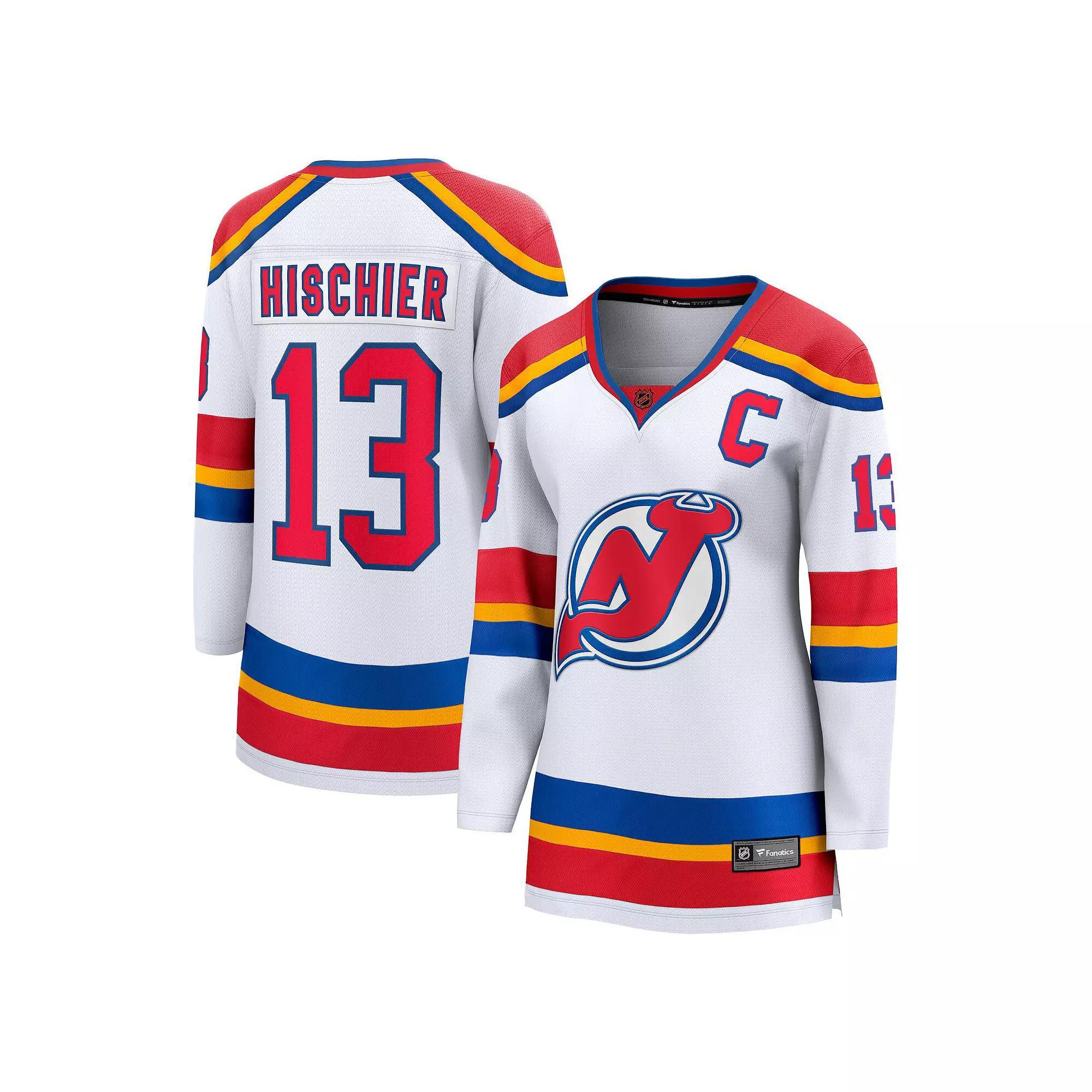 Women's Fanatics Nico Hischier White New Jersey Devils Captain Patch Special Edition 2.0 Breakaway Player Jersey,  Product Image